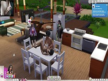 The Wifey Is Cheating On Her Man With A Neighbor.  On The Kitchen Table.  Cartoon Porn.  Sims4 Sex Mo