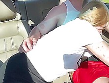 Blonde Slut Sucks Dick While Driving!