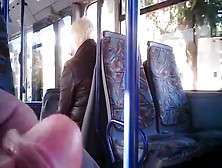 Jerking For Blonde Mature Woman On Bus 2