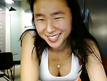 Horny Amateur Masked Asian Teen Toying On Webcam Show