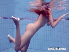 Lucy Takes Off Bikini In The Pool