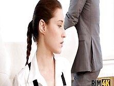 Rim4K.  Smart Housewife Calms Down Angry Spouse By Giving Him Rimjob