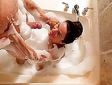Stunning Burnete With Perfect Ass Having Passionate Foamy Sex In The Bathtub - Littlebuffbrunette