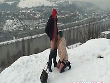 Blonde Wife Warms Stranger's Cock In The Snow