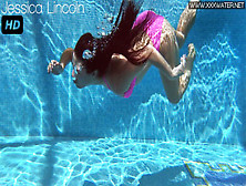 Jessica Lincoln In Her Pink Bikini In The Pool
