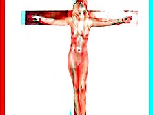 Female Jesus Crucified Naked (3D)
