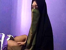 Hijab Girl Sucks Dick And Licks Dick Then Gives Handjob