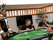 During Poker Night A Group Of White Guys Gangbang The Hot,  Ebony Maid
