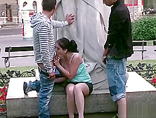 Cute Teenage Girl Fucking In Public Street By Famous Statue