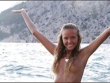 J1Five Youthful Nude Posing 5 - Towheaded On Beach
