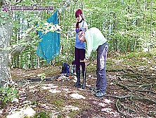 Shibari Running Girl Pose In Public Forest Spanking & Humiliating Part 3