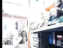 Hairy Minx Flashes At Work (No Audio)