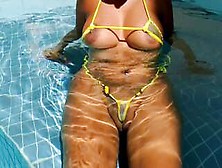 Micro Bikini At Hotel Pool