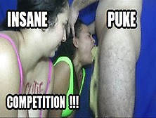 Deep Throat Fucking Puke Crazy Duet Custom Vomit Contest 2 Girls + Puke Sharing + Puke Gargling + Facial + Cum Licking + Cum Swa