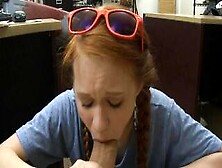 Redhead With Tiny Tits Gets Her Twat Fucked By Pawn Guy