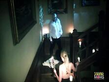 A Pale Vampire Pounds The Blonde Milf With Big Tits On The Staircase Before Giving Her A Facial