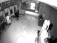 (Security Camera) Secratry Plumbs Her Manager.