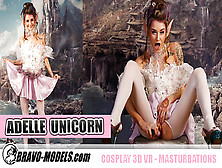 429 - Adelle Unicorn; Hot Babe In White Lingerie