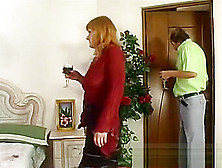 Mature Russian Busty Milf In Stockings And Young Boy