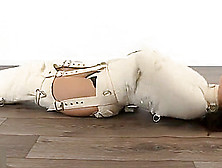 Girl Trapped In Straitjacket,  Bound Legs.