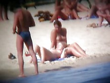 Nude Couple Relaxing On The Beach And Filmed By Spy Cam