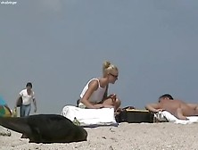 Sexy Blondie Relaxing On The Nudist Beach While I. M Spying With My Cam
