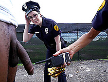 Naughty Police Officers Lyla Lali And Norah Gold Fucked By A Black Guy