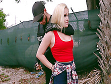 Blonde Teen Mila Marx Was Caught By The Policeman