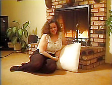 Beauifull Mom Banging With Her Son By The Fireplace