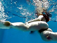 Horny Fernanda Releve Pink Swimsuit Gymnast In The Pool