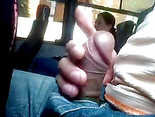 A Crazy Dude Jerks His Dick Off In A Bus And Films Himself