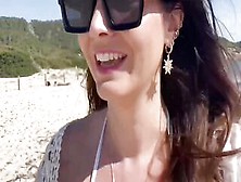 French Skank Shows Off And Blows A Gigantic Penis On Es Cavallet Beach Inside Ibiza