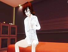 3D Hentai Redhead Girlfriend Masturbates On Your Bed