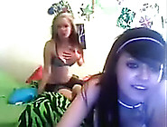 Slim Hot College Beauties On Webcam Playfully Making Out