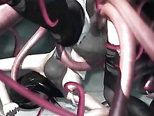 3D Tentacles Fill Her Pussy With Alien Cum!