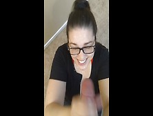 Just A Facial - Shy Lynn Strokes Big Cock Until She Gets Cum All Over Herself