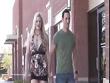 Horny Blonde Honey With Big Tits Fucked In Public Place