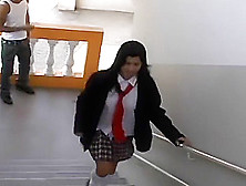 Miss Vicki In Her School Girl Uniform Fucks A Big Black Cock