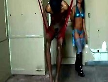 Sandra Romain Whipping Her In Swing Suspended Submissive