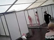 Amateurs In Public Shower At Trymycam. Com