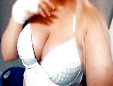 Tatted Blonde Goddess Hops Inside White Panties