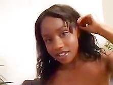 Lustful Black Girl Strips And Fucks On The Couch