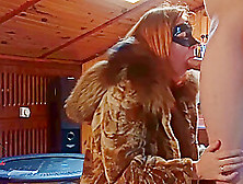 Milf In Fur Gets Anal Creampie On A Living Room Table After Pussy Licking
