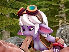 Yordle From Lol Skillfully Deepthroating A Massive Dick