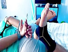 Bound & Gagged Barefoot Boy Almost Escapes!