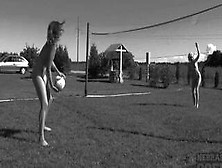 Naked Volleyball Then Samanta Going Down On Candice Plus Dildo Fucking