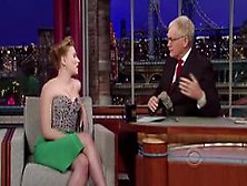 Scarlett Johansson Shows Cleavage In The Late Show