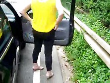 Mature Wife Peeing On The Road