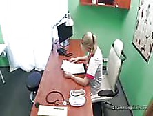 Blonde Nurse Seduces Skinny Patient