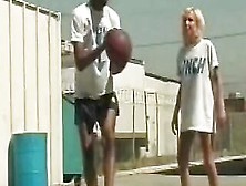 Blonde Whore Blows And Fucks Big Ebony Dick On A